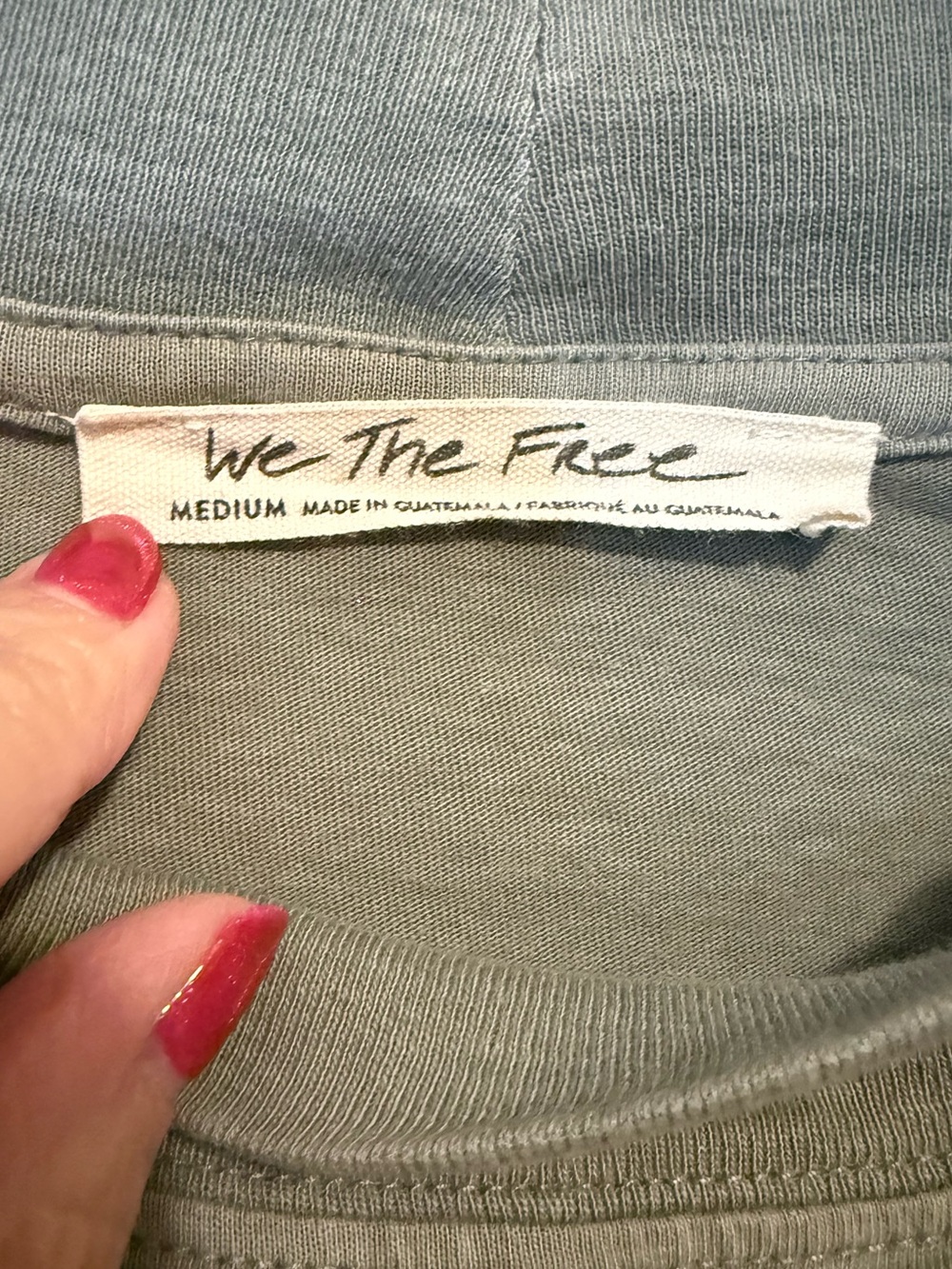 Free People We The Free Fearless Mock Neck Tee Shirt Washed Sage Green Medium - Picture 9 of 11